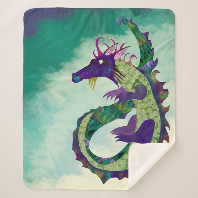Dear Dragon Sherpa Blanket-Medium Size Sherpa Blanket (Front)