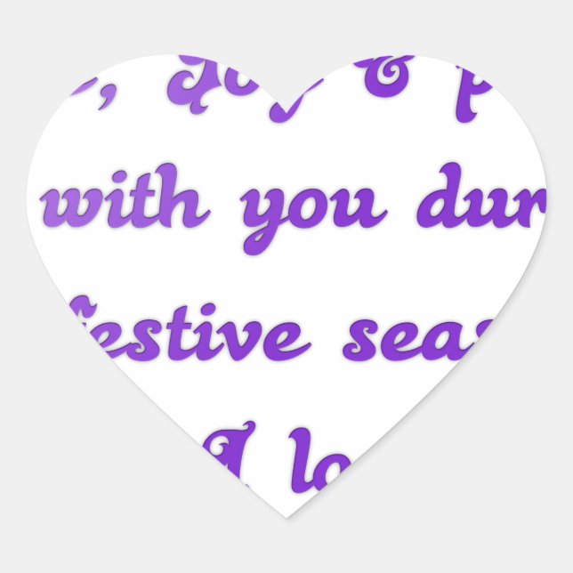 "Dear Friend" Festive Season Greeting Heart Sticker (Front)