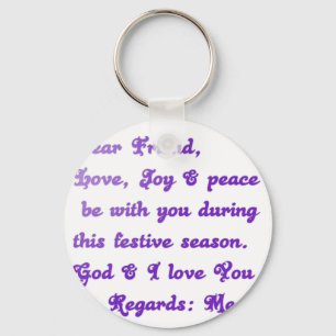 "Dear Friend" Festive Season Greeting Key Ring