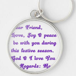 "Dear Friend" Festive Season Greeting Key Ring
