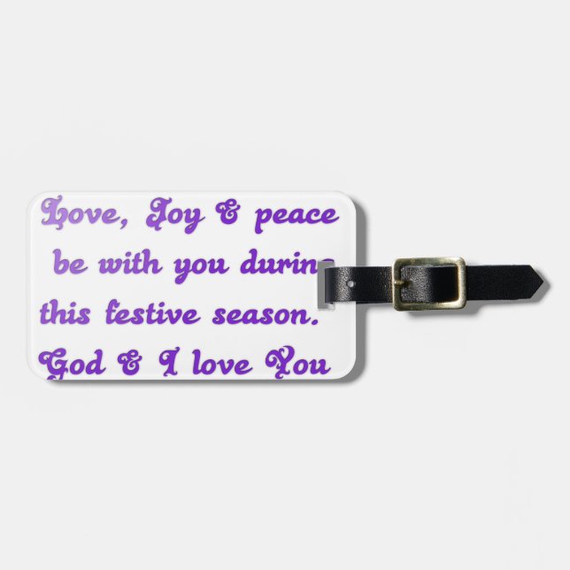 "Dear Friend" Festive Season Greeting Luggage Tag (Front Horizontal)