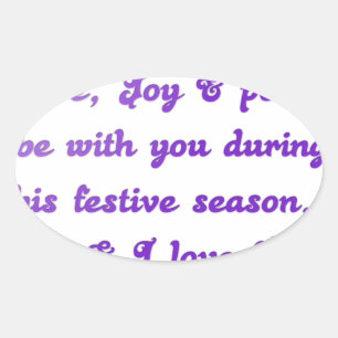 "Dear Friend" Festive Season Greeting Oval Sticker