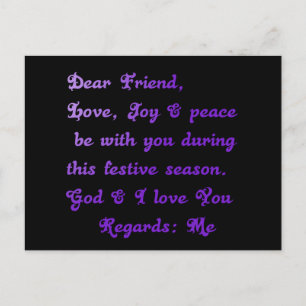 "Dear Friend" Festive Season Greeting Postcard