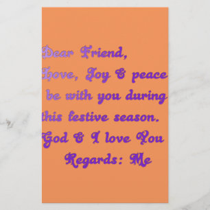 "Dear Friend" Festive Season Greeting Stationery