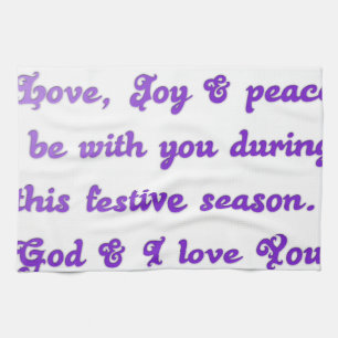 "Dear Friend" Festive Season Greeting Tea Towel