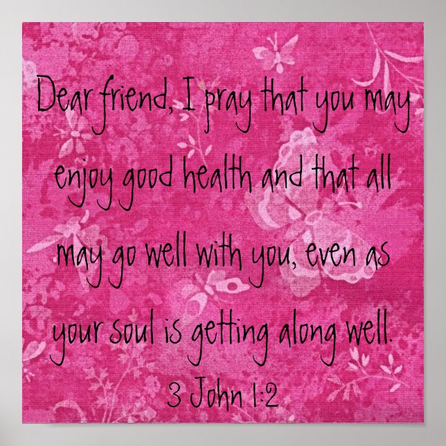 Dear Friend I pray bible verse Poster (Front)