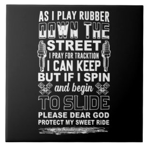 Dear God Protect My Sweet Ride  Biker Gift Tile