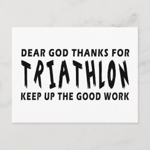 Dear God Thanks For Triathlon Postcard