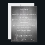 Dear good Santa<br><div class="desc">Funny greetings and wishes to Santa Claus in front of a chalkboard background.
Back is provided with white Liniatur.</div>