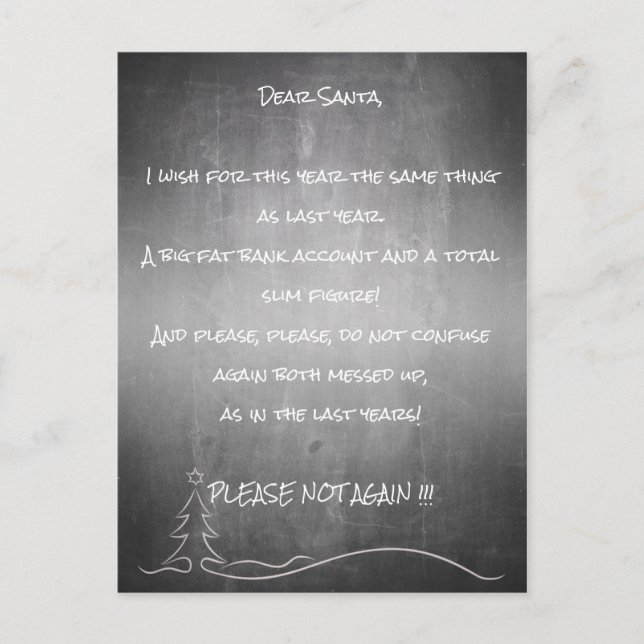 Dear good Santa Holiday Postcard (Front)