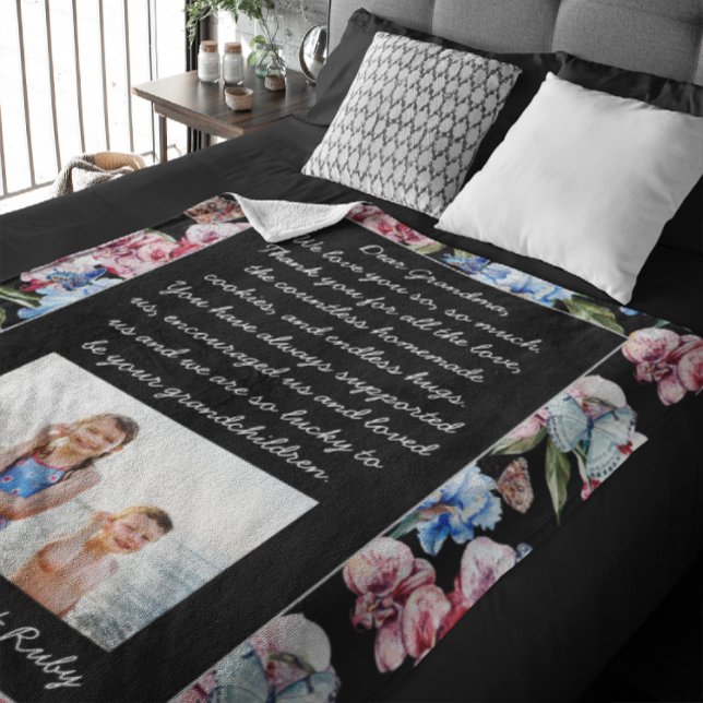 Dear Grandma | Photo & Letter Personalised Fleece Blanket (Creator Uploaded)