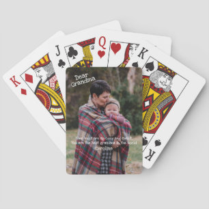 Dear Grandma Your Hugs Cosy and Sweet Photo  Playing Cards