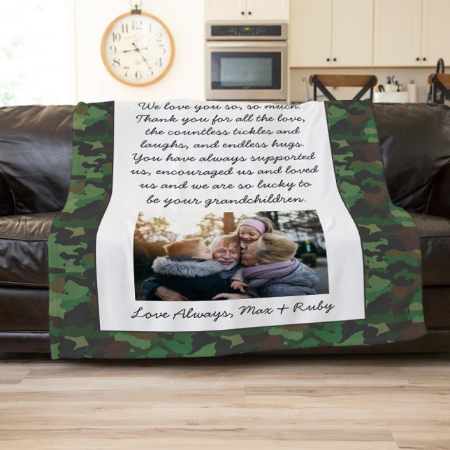 Dear Grandpa | Photo & Letter Personalised Fleece Blanket (Creator Uploaded)