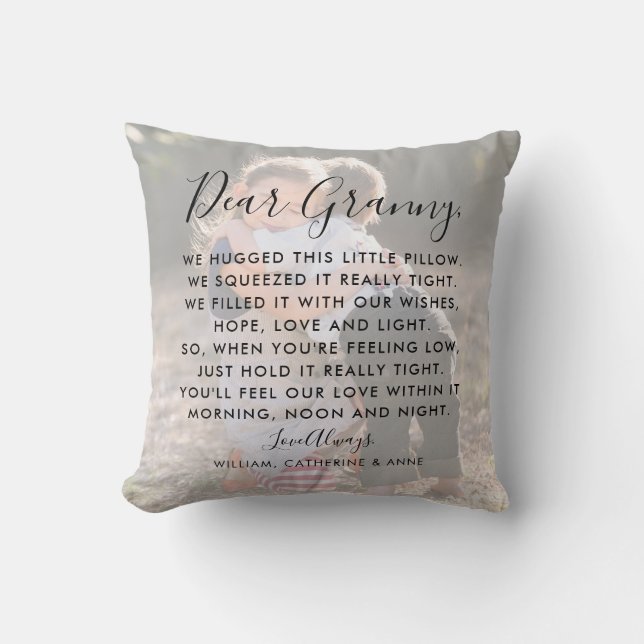Dear Granny Custom Message Photo Mother's Day Cushion (Front)