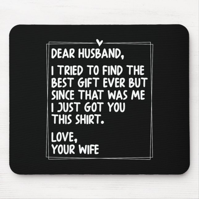 Dear Husband Matching Couples Style For Him And He Mouse Mat (Front)