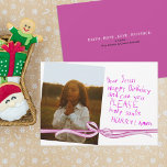 "Dear Jesus" Crayon note Photo Christmas Card<br><div class="desc">Capture the magic of Christmas through the eyes of a child with the "Dear Jesus Photo Christmas Card." This heartwarming card features a photo of your anxious child eagerly awaiting the arrival of Christmas, accompanied by a handwritten note in crayon addressed to Jesus. The child's birthday wish for the Savior...</div>