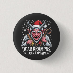 Dear Krampus I Can Explain Christmas Santa 3 Cm Round Badge