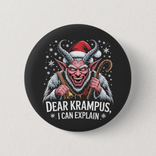 Dear Krampus I Can Explain Christmas Santa 6 Cm Round Badge