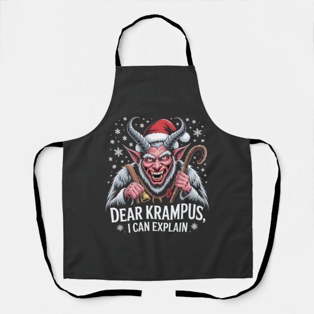 Dear Krampus I Can Explain Christmas Santa  Apron (Front)
