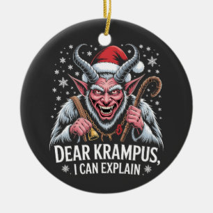 Dear Krampus I Can Explain Christmas Santa Ceramic Tree Decoration