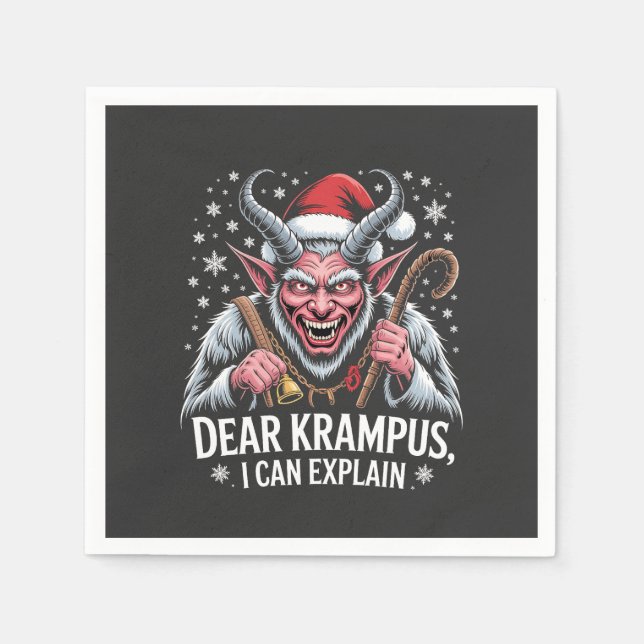 Dear Krampus I Can Explain Christmas Santa  Napkin (Front)
