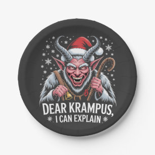Dear Krampus I Can Explain Christmas Santa Paper Plate