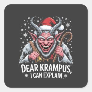 Dear Krampus I Can Explain Christmas Santa  Square Sticker