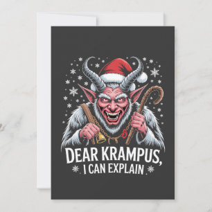 Dear Krampus I Can Explain Christmas Santa Thank You Card