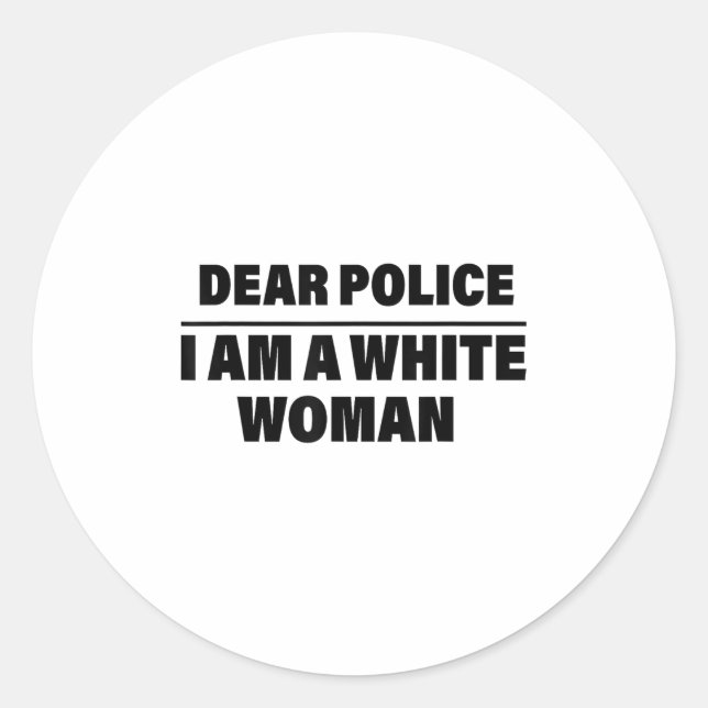 Dear Lice I'm A White Woman Funny Saying Quote Gif Classic Round Sticker (Front)