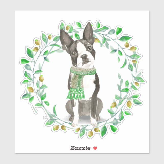 Dear Little Boston Terrier With Scarf (Sheet)