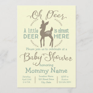 Dear little Deer baby shower invitation