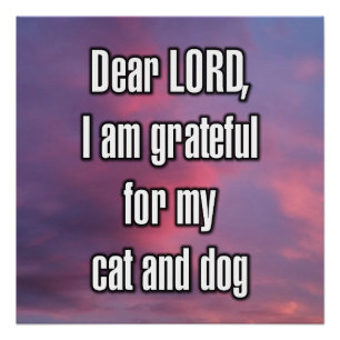Dear LORD, I am grateful for my cat and dog Poster