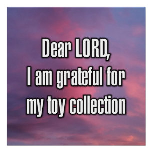 Dear LORD, I am grateful for my toy collection Poster