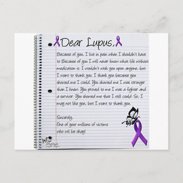 Dear Lupus.. Postcard (Front)