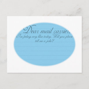 Dear Mail Carrier funny joke postcard