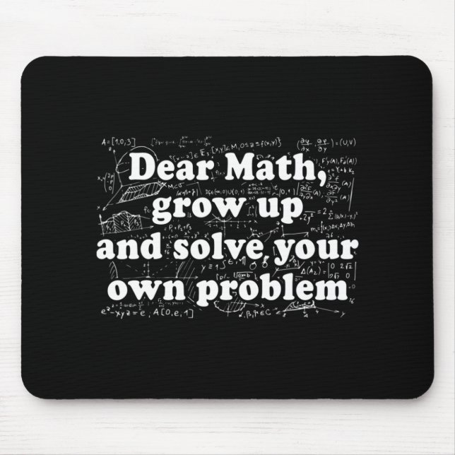Dear Math Fun Back To School Math Teacher Student  Mouse Mat (Front)