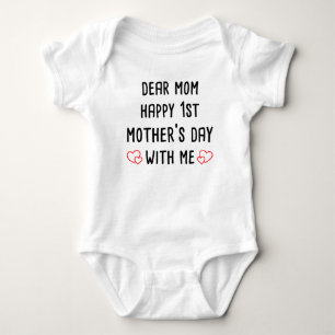 Dear mom happy 1st mother's day with me baby bodysuit