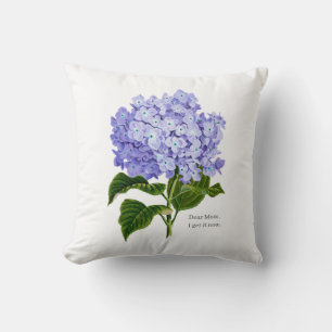 Dear Mum Funny Hydrangea Botanical Floral  Cushion