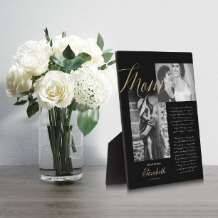 Dear Mum   Gold Mum Script Wedding Message Photo Plaque
