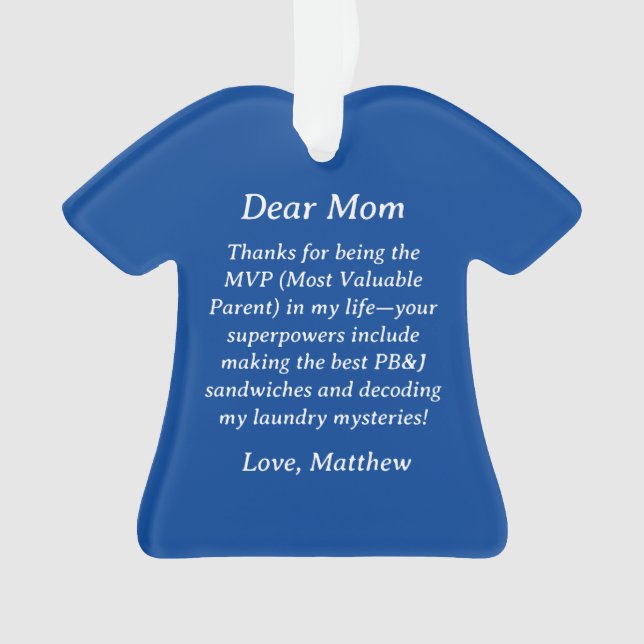 Dear Mum Goofy Note From Son Ornament (Front)