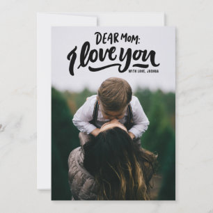 Dear Mum I Love You Hand Lettering Mother's Day Card