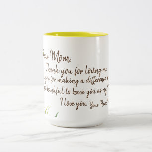 Dear Mum Letter Message Two-Tone Coffee Mug