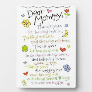 Dear mummy plaque