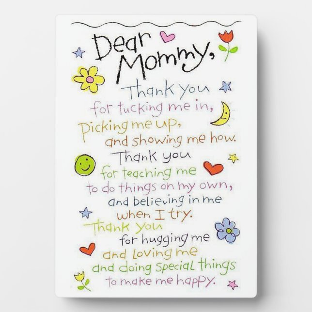 Dear mummy plaque (Front)