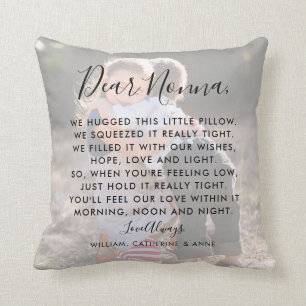 Dear Nonna Grandma Message Photo Mother's Day Cushion