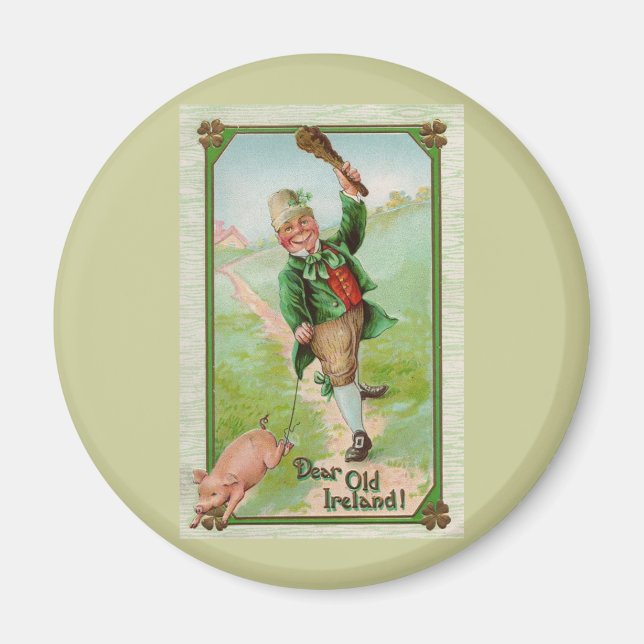 Dear Old Ireland! Vintage St. Patrick's Day Magnet (Front)
