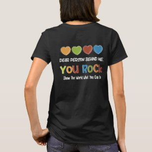 "Dear Person Behind Me" with Hearts Print T-Shirt