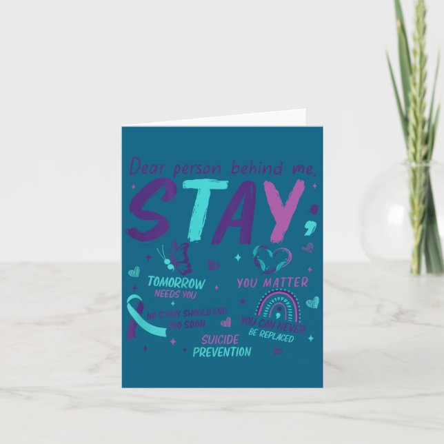 Dear Person Behind Me You Suicide Awareness  Card (Front)