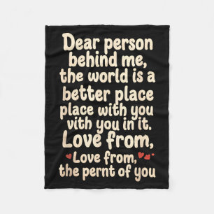 Dear Person Behind Mental Health Awareness Support Fleece Blanket