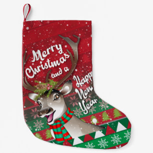 Dear Reindeer - Merry Christmas and happy NewYear  Small Christmas Stocking